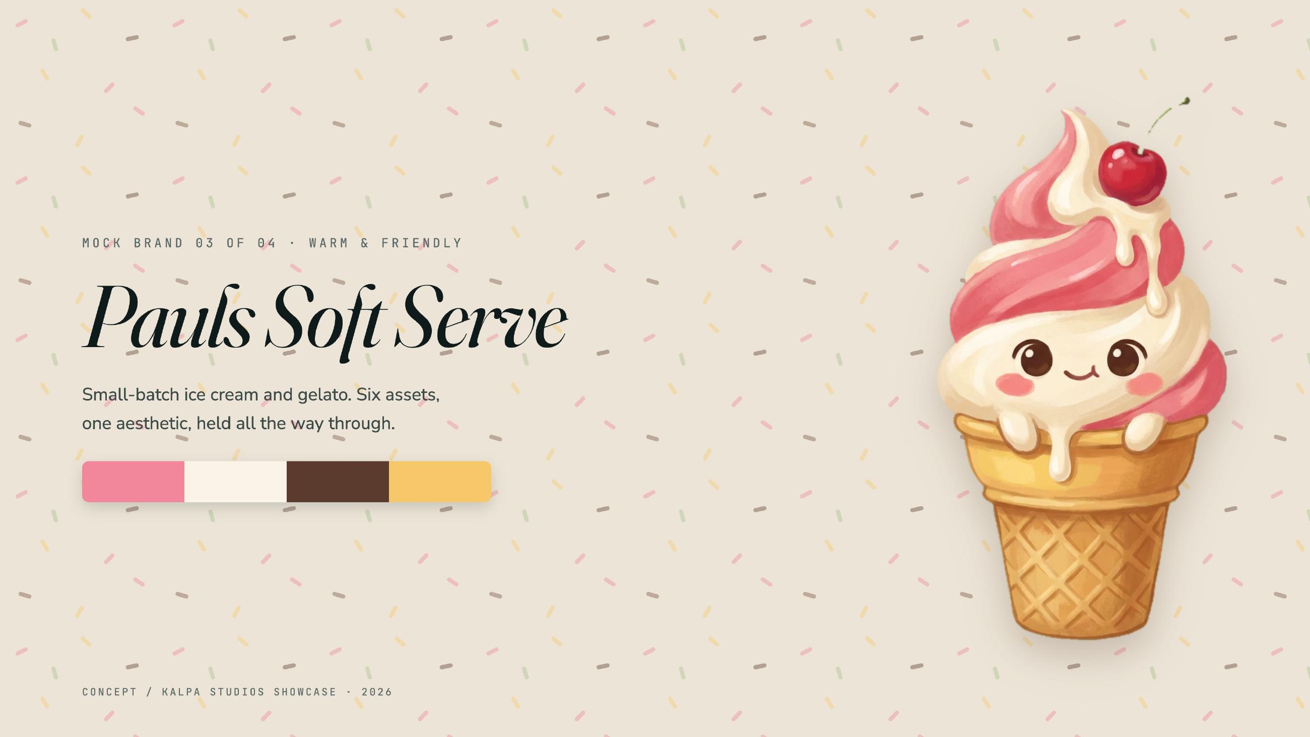 Pauls Soft Serve identity, 1